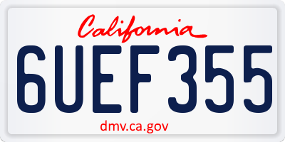 CA license plate 6UEF355