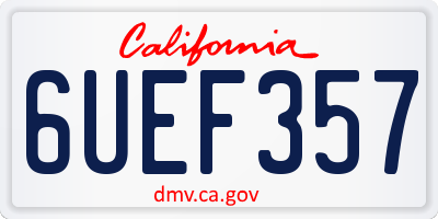 CA license plate 6UEF357