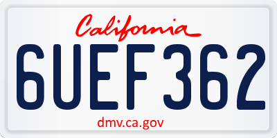 CA license plate 6UEF362