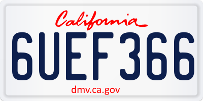 CA license plate 6UEF366