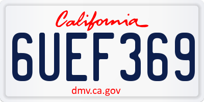 CA license plate 6UEF369