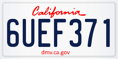 CA license plate 6UEF371