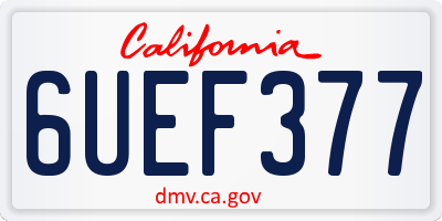 CA license plate 6UEF377