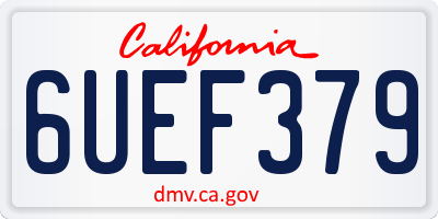CA license plate 6UEF379