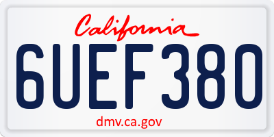 CA license plate 6UEF380
