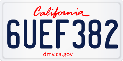 CA license plate 6UEF382