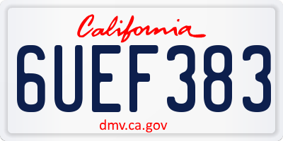 CA license plate 6UEF383