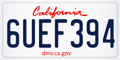 CA license plate 6UEF394
