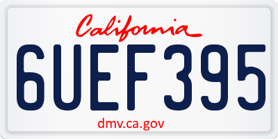 CA license plate 6UEF395