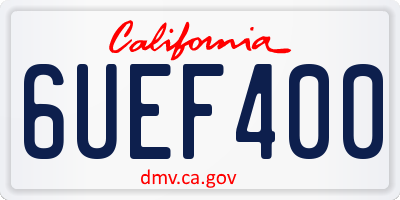 CA license plate 6UEF400