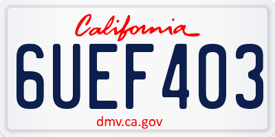CA license plate 6UEF403