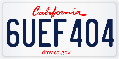 CA license plate 6UEF404