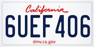 CA license plate 6UEF406