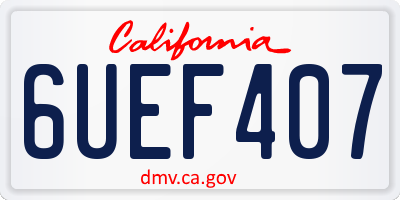 CA license plate 6UEF407