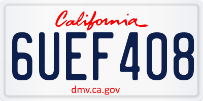 CA license plate 6UEF408