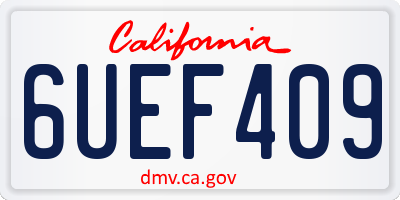 CA license plate 6UEF409