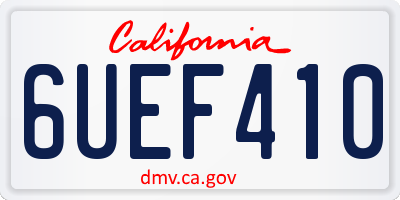 CA license plate 6UEF410