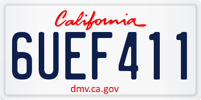 CA license plate 6UEF411