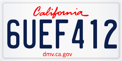 CA license plate 6UEF412