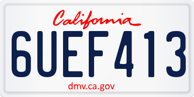 CA license plate 6UEF413
