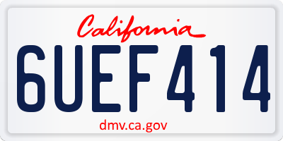 CA license plate 6UEF414
