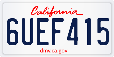 CA license plate 6UEF415