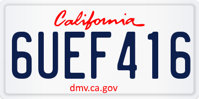 CA license plate 6UEF416