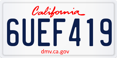 CA license plate 6UEF419