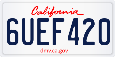 CA license plate 6UEF420