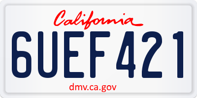 CA license plate 6UEF421