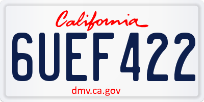 CA license plate 6UEF422