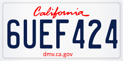 CA license plate 6UEF424
