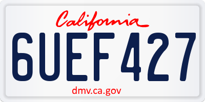 CA license plate 6UEF427