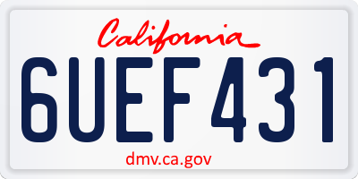 CA license plate 6UEF431