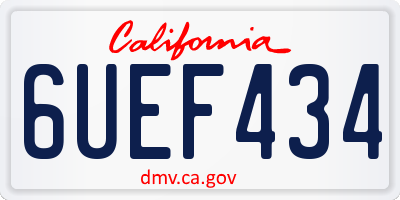 CA license plate 6UEF434