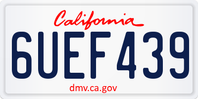 CA license plate 6UEF439