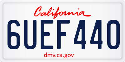 CA license plate 6UEF440