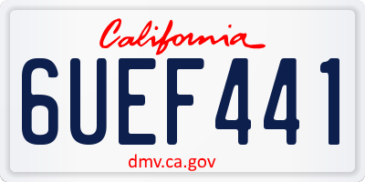 CA license plate 6UEF441