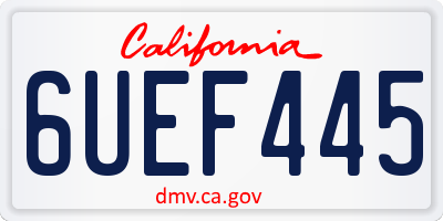 CA license plate 6UEF445
