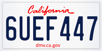 CA license plate 6UEF447