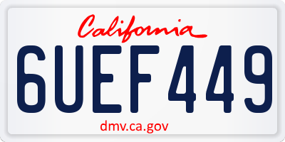 CA license plate 6UEF449