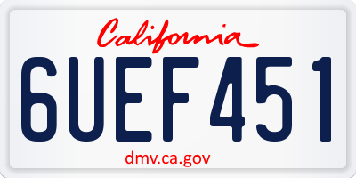 CA license plate 6UEF451