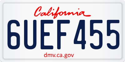 CA license plate 6UEF455
