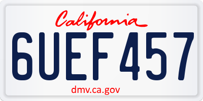 CA license plate 6UEF457