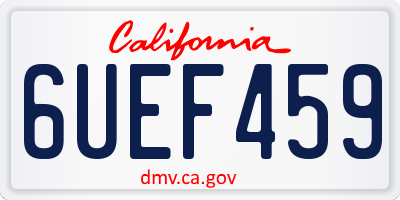 CA license plate 6UEF459