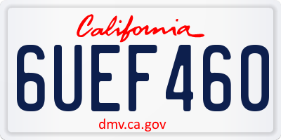 CA license plate 6UEF460