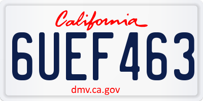 CA license plate 6UEF463