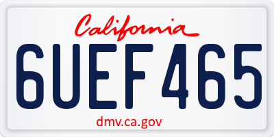 CA license plate 6UEF465