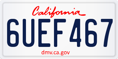 CA license plate 6UEF467
