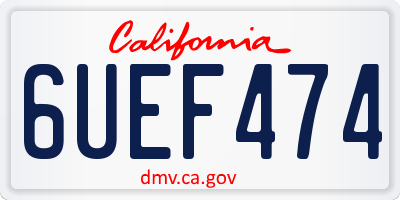 CA license plate 6UEF474